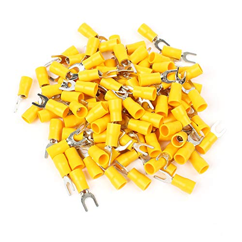 GYQYJPFZM 50PCS SV5.5-5 Yellow Furcate Terminal Cable Wire Connector Fork Type Insulated Wiring Terminals for AWG12-10 GYQYJPFZM 50PCS SV5.5-5 Yellow Furcate Terminal Cable Wire Connector Fork Type Insulated Wiring Terminals for AWG12-10 von GYQYJPFZM