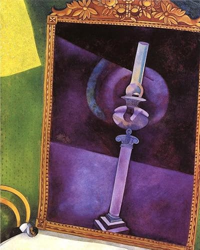 GYTRI CGFHJ Marc Chagall Der Spiegel Poster Abstrakte Wandkunst Chagall Leinwand Gemälde Kerze Lila Grün Farbe Drucke für Wohnkultur Bild 50x70cm Ungerahmt von GYTRI CGFHJ