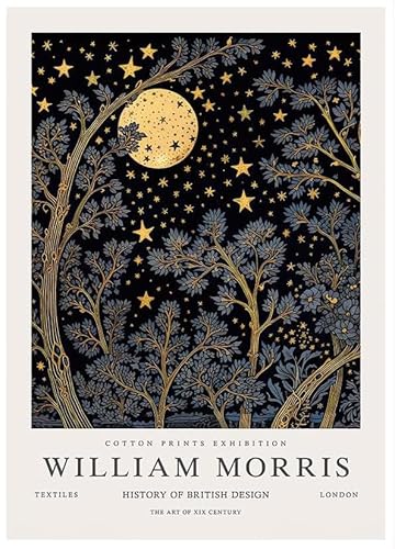 GYTRI CGFHJ William Morris Mond Sterne Baum Poster Vintage Wandkunst William Morris Leinwand Malerei Sternenhimmel Drucke für Home Decor Bild 50x70cm ungerahmt GYTRI CGFHJ William Morris Mond Sterne Baum Poster Vintage Wandkunst William Morris Leinwand Malerei Sternenhimmel Drucke für Home Decor Bild 50x70cm ungerahmt von GYTRI CGFHJ