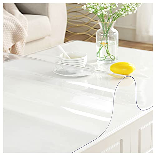 Glasklar Tischdecke Geruchlos,Folie PVC Tischfolie Tischschutz Wasserdicht öLbestäNdig Ratzfest Pflegeleicht Lebensmittelgeeignet Schutzfolie,Rechteck (Dicke:1mm,Größe:80x150cm/31.5x59in) von GYUEZX