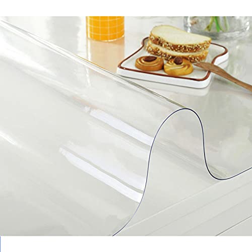 Transparente PVC Tischdecke - Abwischbar Schutztischdecke Tischschutz - Breite & Länge wählbar-FüR Esstisch Couchtisch Und Schreibtisch,Rechteck (Dicke:1.5mm,Größe:105x150cm/41.3x59in) von GYUEZX