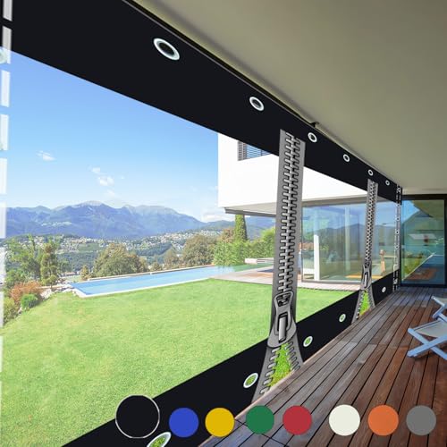0,5mm Schwerlast wasserdichte Plane mit Ösen,Durchsichtige Plane,Vorhang Wasserdichter für Pergola Pavillon Terrasse mit RV,Transparente Plane Abdeckung,(Höhe x Breite:1,8x2,2m/5.91x7.22ft) von GYUEZX