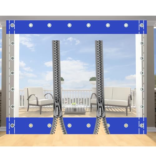 0,5mm Schwerlast wasserdichte Plane mit Ösen,Durchsichtige Plane,Vorhang Wasserdichter für Pergola Pavillon Terrasse mit RV,Transparente Plane Abdeckung,(Höhe x Breite:2x3m/6.56x9.84ft) von GYUEZX