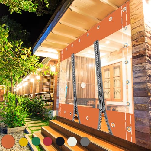 Durchsichtige Plane,0,5mm Schwerlast wasserdichte Plane mit Ösen,Vorhang Wasserdichter für Pergola Pavillon Terrasse mit RV,Transparente Plane Abdeckung,(Höhe x Breite:3x6m/9.84x19.69ft) von GYUEZX