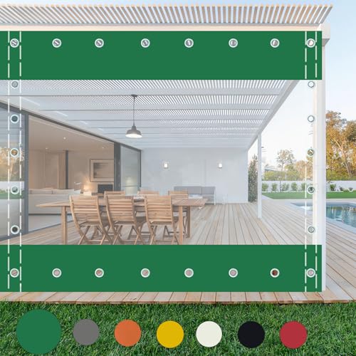 Klarsicht Schutzplane,Pavillon Plane,Schwere Plane mit Ösen,wasserdichte Plane Trennvorhang,Pergola Gazebo Transparente für Draussen Garage Terrass, (Höhe x Breite:1x2,6m/3.28x8.53ft) von GYUEZX
