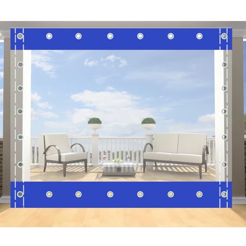 Klarsicht Schutzplane,Pavillon Plane,Schwere Plane mit Ösen,wasserdichte Plane Trennvorhang,für Draussen Garage Terrass,Pergola Gazebo Transparente (Höhe x Breite:2x2,3m/6.56x7.55ft) von GYUEZX