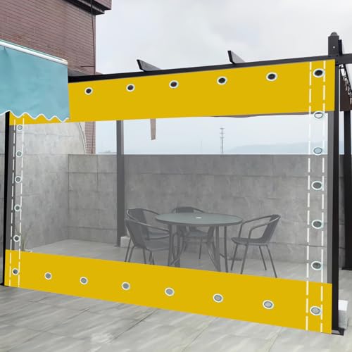 Pavillon Plane,Schwere Plane mit Ösen,Klarsicht Schutzplane,wasserdichte Plane Trennvorhang,für Draussen Garage Terrass,Pergola Gazebo Transparente (Höhe x Breite:3x3,2m/9.84x10.5ft) von GYUEZX