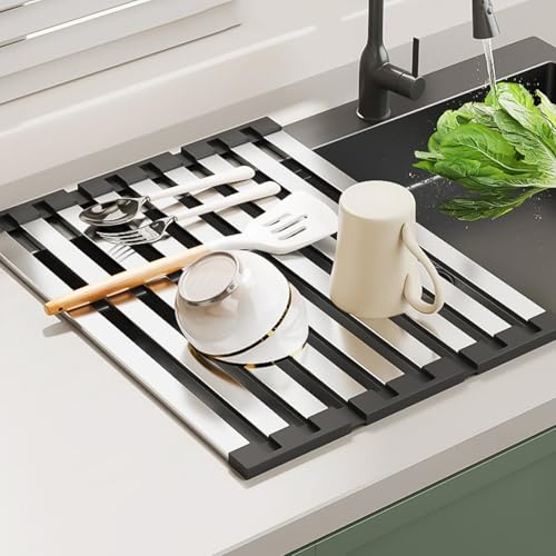 GYUPXYH Sink Drain Rack Abtropfgitter Edelstahl Faltbar 38x32.5cm Geschirrabtropfgestell für Spülbecken Geschirr Spülbecken Abdeckung GYUPXYH Sink Drain Rack Abtropfgitter Edelstahl Faltbar 38x32.5cm Geschirrabtropfgestell für Spülbecken Geschirr Spülbecken Abdeckung von GYUPXYH