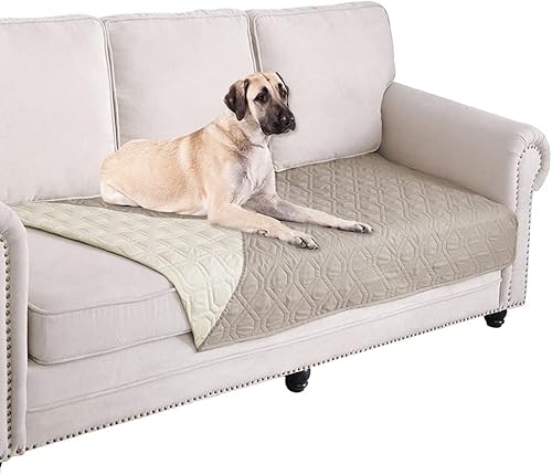 GYURO 100% wasserdichte Hundedecke-Beidseitig verfügbar und weich Hundematte für großeund kleine Hunde,Schutz für Sofa & Bett& Auto - in der Waschmaschine waschbar (Khaki, 102 * 150CM) von GYURO