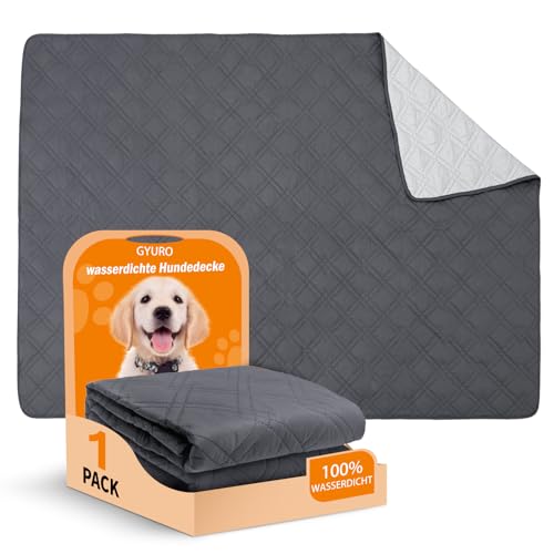 GYURO 100% wasserdichte hundedecke, hundedecke groß waschbar mit Rutschfester Rückseite, kann Möbel Bett Sofa schützen (Grau, 137 * 208CM) von GYURO