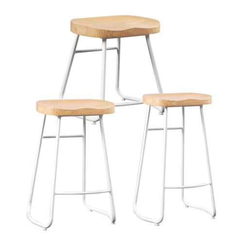 GYYDXXFC Barhocker Aus Metall, Konferenzraumstuhl, Stabile Metallbeine Verbreitern Die Basis des Arbeitsstuhls, for Pub, Kaffee, Zuhause, Esszimmer, Kücheninsel(White,65cm) von GYYDXXFC