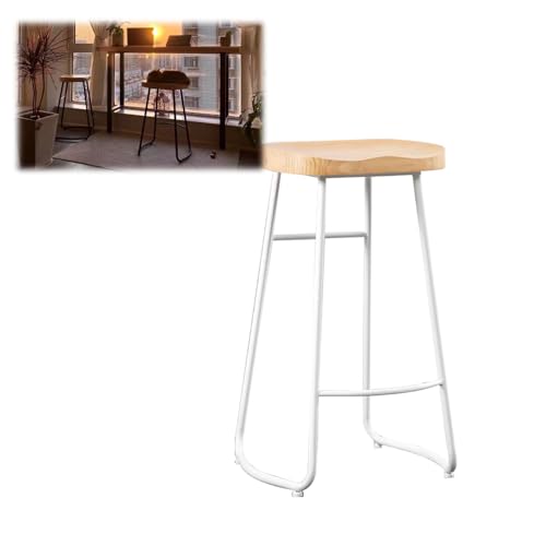 GYYDXXFC Beistellstuhl Mit Metallrahmen, 45 cm, 65 cm, 75 cm Hohe Hockerstühle, Arbeits-Kosmetikstuhl Mit Starker Tragfähigkeit, for Esszimmer, Küche(White,75cm) von GYYDXXFC