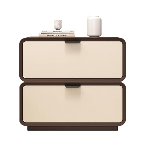 GYYDXXFC Nachttisch Aus Holz, Kleine Kommode, Schublade for Schlafzimmer Mit Gebogenem Profil, for Schlafzimmer, Wohnzimmer, Schrank(Coffee,40x40x48cm) von GYYDXXFC