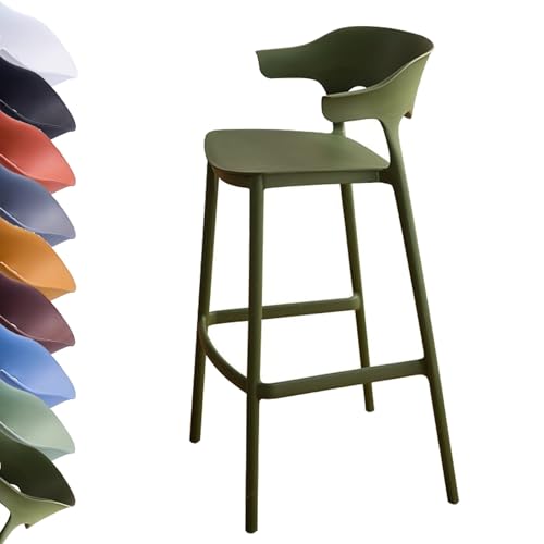 GYYDXXFC Stapelbare Küchenhocker, Höhe: 65/75 cm, Konferenzraumstuhl, Wohnzimmerstühle In Übergröße, Barstuhl for Küche, Esszimmer Und Wohnzimmer(Dark Green,75cm) von GYYDXXFC