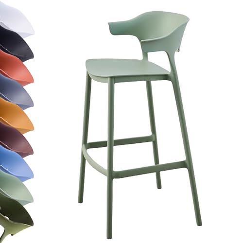 GYYDXXFC Stapelbare Küchenhocker, Höhe: 65/75 cm, Konferenzraumstuhl, Wohnzimmerstühle In Übergröße, Barstuhl for Küche, Esszimmer Und Wohnzimmer(Green,65cm) von GYYDXXFC