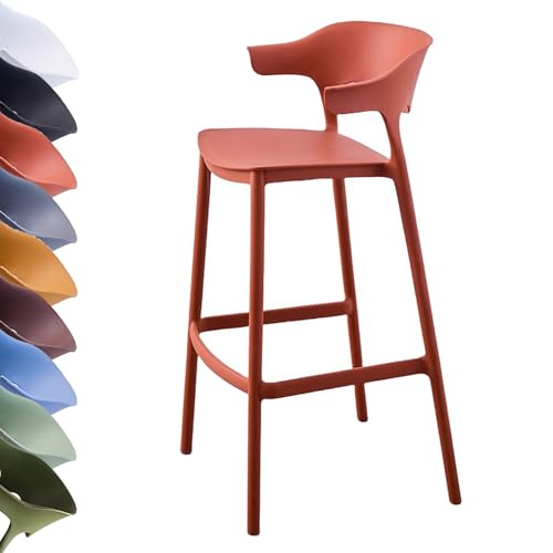 GYYDXXFC Stapelbare Küchenhocker, Höhe: 65/75 cm, Konferenzraumstuhl, Wohnzimmerstühle In Übergröße, Barstuhl for Küche, Esszimmer Und Wohnzimmer(Red,75cm) von GYYDXXFC