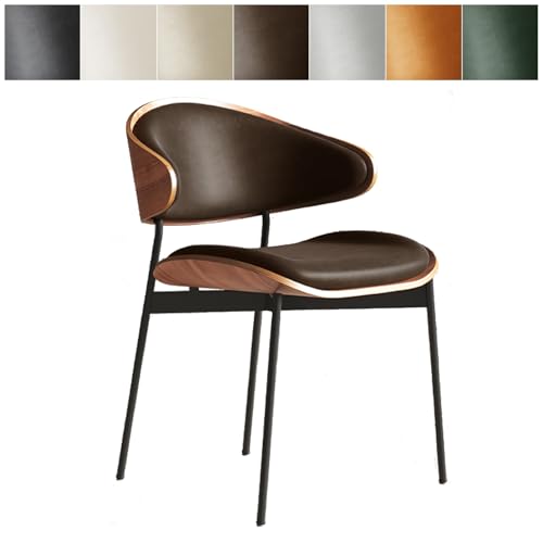 Schreibtischstuhl For Das Home Office, Schminkstuhl For Die Arbeit, Moderner Esszimmerstuhl, Mit Rückenlehne, Gebogenem Massivholzbrett, For Veranstaltungen Im Innen- Und Außenbereich(Dark coffee) von GYYDXXFC