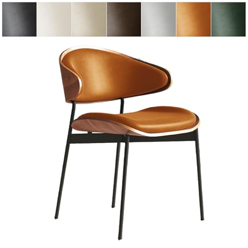 Schreibtischstuhl For Das Home Office, Schminkstuhl For Die Arbeit, Moderner Esszimmerstuhl, Mit Rückenlehne, Gebogenem Massivholzbrett, For Veranstaltungen Im Innen- Und Außenbereich(Orange) von GYYDXXFC