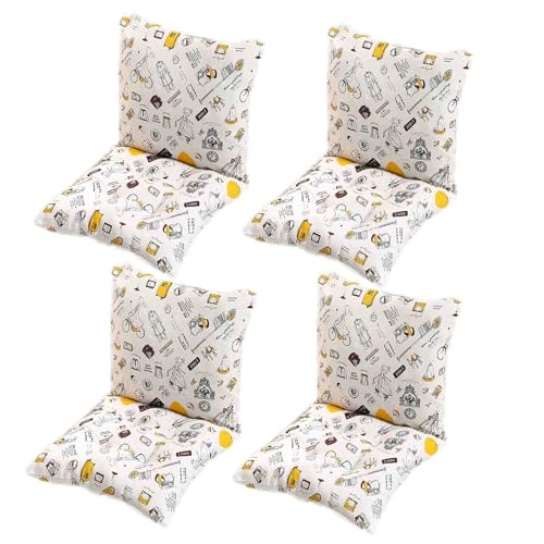 GYYFQH 1/2/4 Stück Stuhlkissen mit Rückenteil Sitz,Rückenkissen mit Bänder,40X80cm Sitzauflagen Gartenmöbel,Stuhlauflage Niedriglehner,Gartenstuhl Kissen Outdoor(D,45×45cm4pcs) von GYYFQH