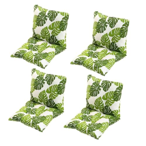 GYYFQH 1/2/4 Stück Stuhlkissen mit Rückenteil Sitz,Rückenkissen mit Bänder,40X80cm Sitzauflagen Gartenmöbel,Stuhlauflage Niedriglehner,Gartenstuhl Kissen Outdoor(E,40×40cm4pcs) von GYYFQH