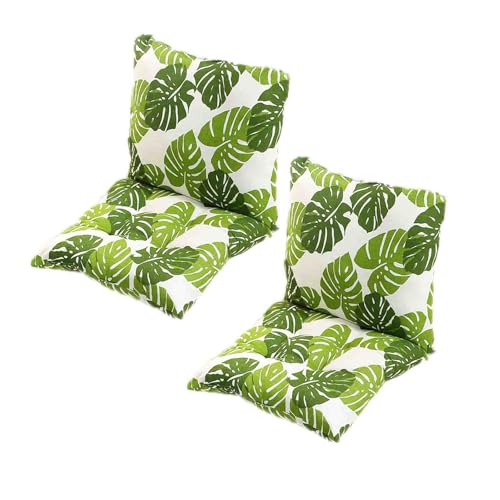 GYYFQH 1/2/4 Stück Stuhlkissen mit Rückenteil Sitz,Rückenkissen mit Bänder,40X80cm Sitzauflagen Gartenmöbel,Stuhlauflage Niedriglehner,Gartenstuhl Kissen Outdoor(E,45×45cm2pcs) von GYYFQH