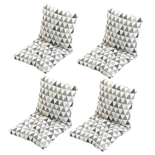 GYYFQH 1/2/4 Stück Stuhlkissen mit Rückenteil Sitz,Rückenkissen mit Bänder,40X80cm Sitzauflagen Gartenmöbel,Stuhlauflage Niedriglehner,Gartenstuhl Kissen Outdoor(G,50×50cm4pcs) von GYYFQH