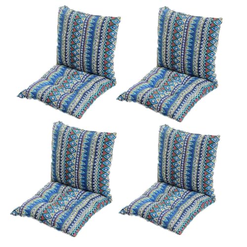 GYYFQH 1/2/4 Stück Stuhlkissen mit Rückenteil Sitz,Rückenkissen mit Bänder,40X80cm Sitzauflagen Gartenmöbel,Stuhlauflage Niedriglehner,Gartenstuhl Kissen Outdoor(L,45×45cm4pcs) von GYYFQH