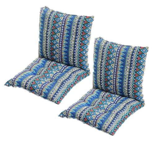 GYYFQH 1/2/4 Stück Stuhlkissen mit Rückenteil Sitz,Rückenkissen mit Bänder,40X80cm Sitzauflagen Gartenmöbel,Stuhlauflage Niedriglehner,Gartenstuhl Kissen Outdoor(L,50×50cm2pcs) von GYYFQH