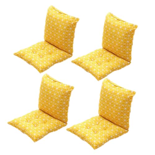 GYYFQH 1/2/4 Stück Stuhlkissen mit Rückenteil Sitz,Rückenkissen mit Bänder,40X80cm Sitzauflagen Gartenmöbel,Stuhlauflage Niedriglehner,Gartenstuhl Kissen Outdoor(N,40×40cm4pcs) von GYYFQH