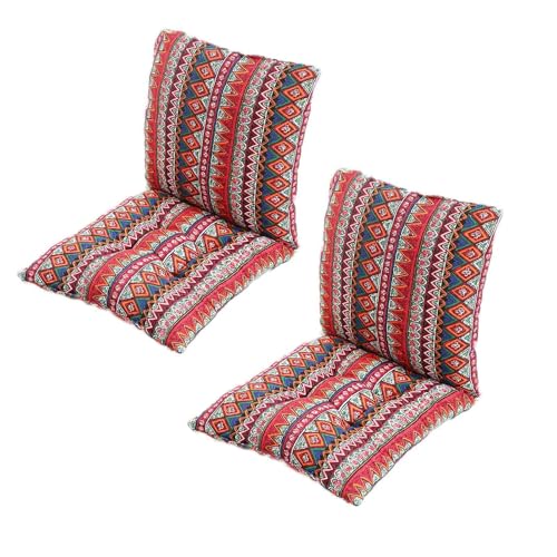 GYYFQH 1/2/4 Stück Stuhlkissen mit Rückenteil Sitz,Rückenkissen mit Bänder,40X80cm Sitzauflagen Gartenmöbel,Stuhlauflage Niedriglehner,Gartenstuhl Kissen Outdoor(O,40×40cm2pcs) von GYYFQH