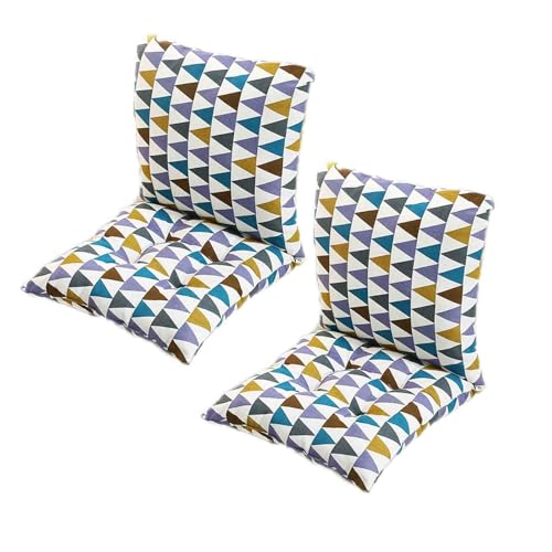 GYYFQH 1/2/4 Stück Stuhlkissen mit Rückenteil Sitz,Rückenkissen mit Bänder,40X80cm Sitzauflagen Gartenmöbel,Stuhlauflage Niedriglehner,Gartenstuhl Kissen Outdoor(Q,45×45cm2pcs) von GYYFQH