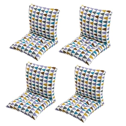 GYYFQH 1/2/4 Stück Stuhlkissen mit Rückenteil Sitz,Rückenkissen mit Bänder,40X80cm Sitzauflagen Gartenmöbel,Stuhlauflage Niedriglehner,Gartenstuhl Kissen Outdoor(Q,50×50cm4pcs) von GYYFQH