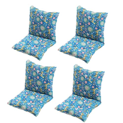 GYYFQH 1/2/4 Stück Stuhlkissen mit Rückenteil Sitz,Rückenkissen mit Bänder,40X80cm Sitzauflagen Gartenmöbel,Stuhlauflage Niedriglehner,Gartenstuhl Kissen Outdoor(R,50×50cm4pcs) von GYYFQH