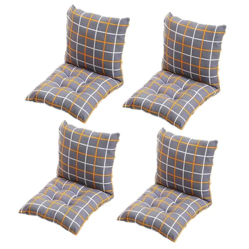GYYFQH 1/2/4 Stück Stuhlkissen mit Rückenteil Sitz,Rückenkissen mit Bänder,40X80cm Sitzauflagen Gartenmöbel,Stuhlauflage Niedriglehner,Gartenstuhl Kissen Outdoor(T,40×40cm4pcs) von GYYFQH