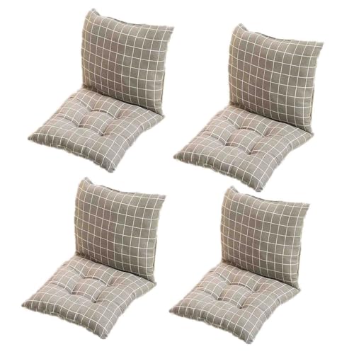 GYYFQH 1/2/4 Stück Stuhlkissen mit Rückenteil Sitz,Rückenkissen mit Bänder,40X80cm Sitzauflagen Gartenmöbel,Stuhlauflage Niedriglehner,Gartenstuhl Kissen Outdoor(U,40×40cm4pcs) von GYYFQH