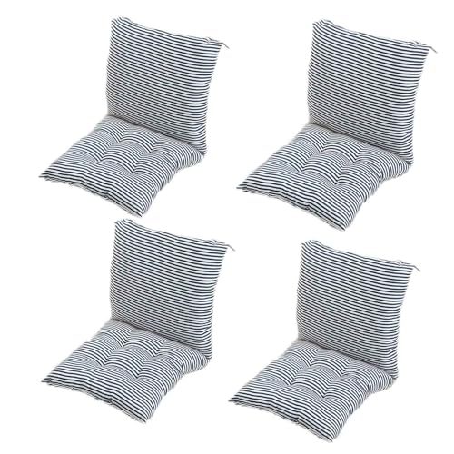GYYFQH 1/2/4 Stück Stuhlkissen mit Rückenteil Sitz,Rückenkissen mit Bänder,40X80cm Sitzauflagen Gartenmöbel,Stuhlauflage Niedriglehner,Gartenstuhl Kissen Outdoor(W,45×45cm4pcs) von GYYFQH