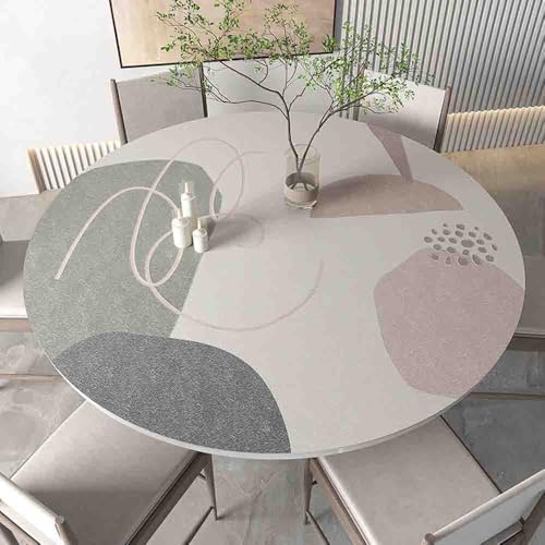 GYYFQH PU-Leder Große Runde Tischunterlage Esstischauflag Couchtischunterlage Hitzebeständige rutschfeste wasserdichte Für Den Esstisch Der Couchtisch(D,120cm Round) von GYYFQH