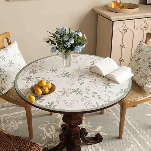 GYYFQH PU-Leder-Runde Tischunterlage Rund Esstischauflag Couchtischunterlage Hitzebeständige rutschfeste wasserdichte Für Den Esstisch in Der Küche(A,120cm Round) von GYYFQH