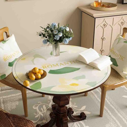 GYYFQH PU-Leder-Runde Tischunterlage Rund Esstischauflag Couchtischunterlage Hitzebeständige rutschfeste wasserdichte Für Den Esstisch in Der Küche(C,130cm Round) von GYYFQH