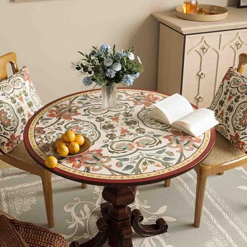 GYYFQH PU-Leder-Runde Tischunterlage Rund Esstischauflag Couchtischunterlage Hitzebeständige rutschfeste wasserdichte Für Den Esstisch in Der Küche(D,120cm Round) von GYYFQH