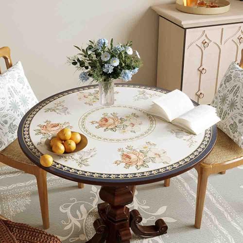 GYYFQH PU-Leder-Runde Tischunterlage Rund Esstischauflag Couchtischunterlage Hitzebeständige rutschfeste wasserdichte Für Den Esstisch in Der Küche(E,130cm Round) von GYYFQH