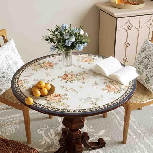 GYYFQH PU-Leder-Runde Tischunterlage Rund Esstischauflag Couchtischunterlage Hitzebeständige rutschfeste wasserdichte Für Den Esstisch in Der Küche(G,130cm Round) von GYYFQH