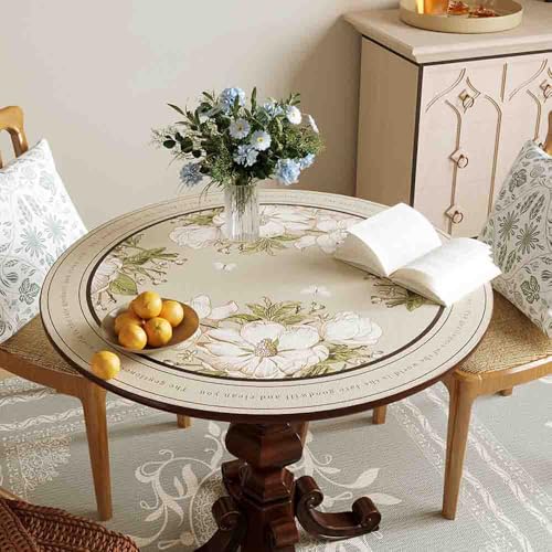 GYYFQH PU-Leder-Runde Tischunterlage Rund Esstischauflag Couchtischunterlage Hitzebeständige rutschfeste wasserdichte Für Den Esstisch in Der Küche(H,120cm Round) von GYYFQH