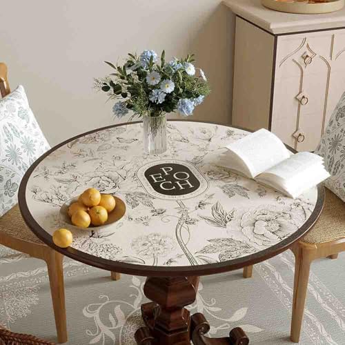 GYYFQH PU-Leder-Runde Tischunterlage Rund Esstischauflag Couchtischunterlage Hitzebeständige rutschfeste wasserdichte Für Den Esstisch in Der Küche(I,120cm Round) von GYYFQH