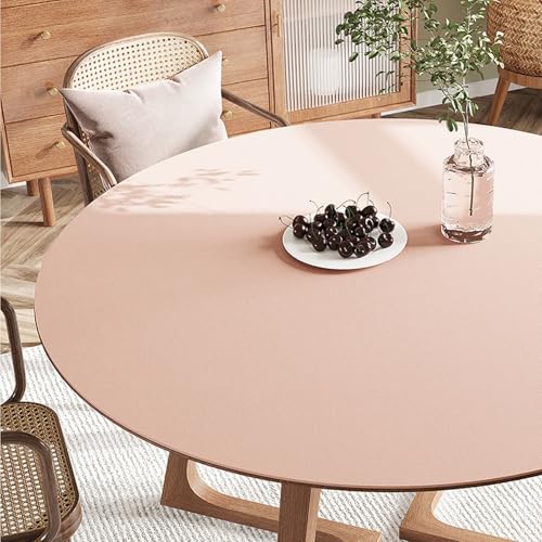 GYYFQH PU-Leder-Runde Tischunterlage Rund Esstischauflag Couchtischunterlage Hitzebeständige rutschfeste wasserdichte Für Den Esstisch in Der Küche(I,135cm Round) von GYYFQH