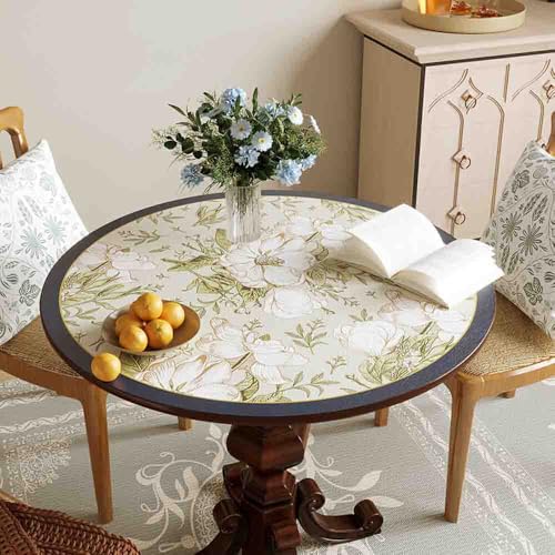 GYYFQH PU-Leder-Runde Tischunterlage Rund Esstischauflag Couchtischunterlage Hitzebeständige rutschfeste wasserdichte Für Den Esstisch in Der Küche(K,130cm Round) von GYYFQH