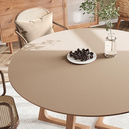 GYYFQH PU-Leder-Runde Tischunterlage Rund Esstischauflag Couchtischunterlage Hitzebeständige rutschfeste wasserdichte Für Den Esstisch in Der Küche(L,135cm Round) von GYYFQH