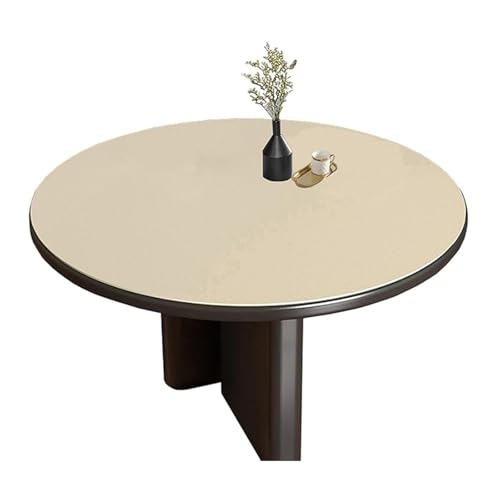 GYYFQH PU Tischdecke Tischmatte Schreibtisch Tischfolie Rund Runde Pu-Leder Ledertischdecke Tischschutz Matte Beideseiten Wasserdicht(A,60cm Round) von GYYFQH