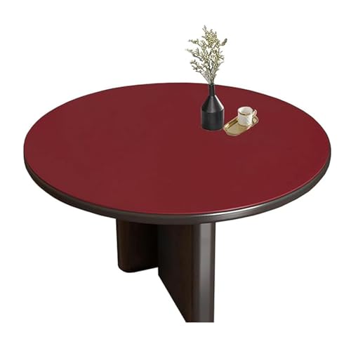 GYYFQH PU Tischdecke Tischmatte Schreibtisch Tischfolie Rund Runde Pu-Leder Ledertischdecke Tischschutz Matte Beideseiten Wasserdicht(B,55cm Round) von GYYFQH