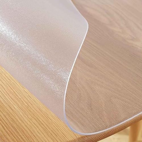 GYYFQH Runde Transparente/Matt Tischfolie,2mm/3mm Dick,Tischdecke Mit Abgeschrägten Kanten,Durchsichtiger Tischschutz Aus Klarem PVC,Für Runde Esstische,Couchtische(Frosted 3mm,115cm) von GYYFQH